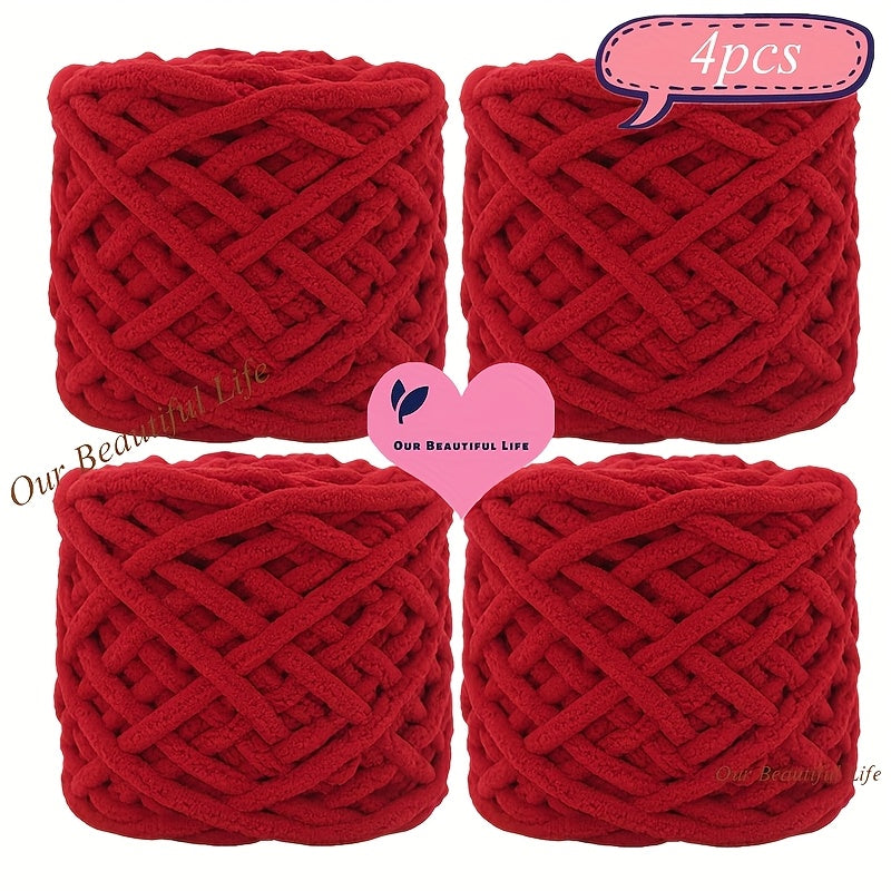 {4pcs} Ultra-Bulky Polyester Yarn