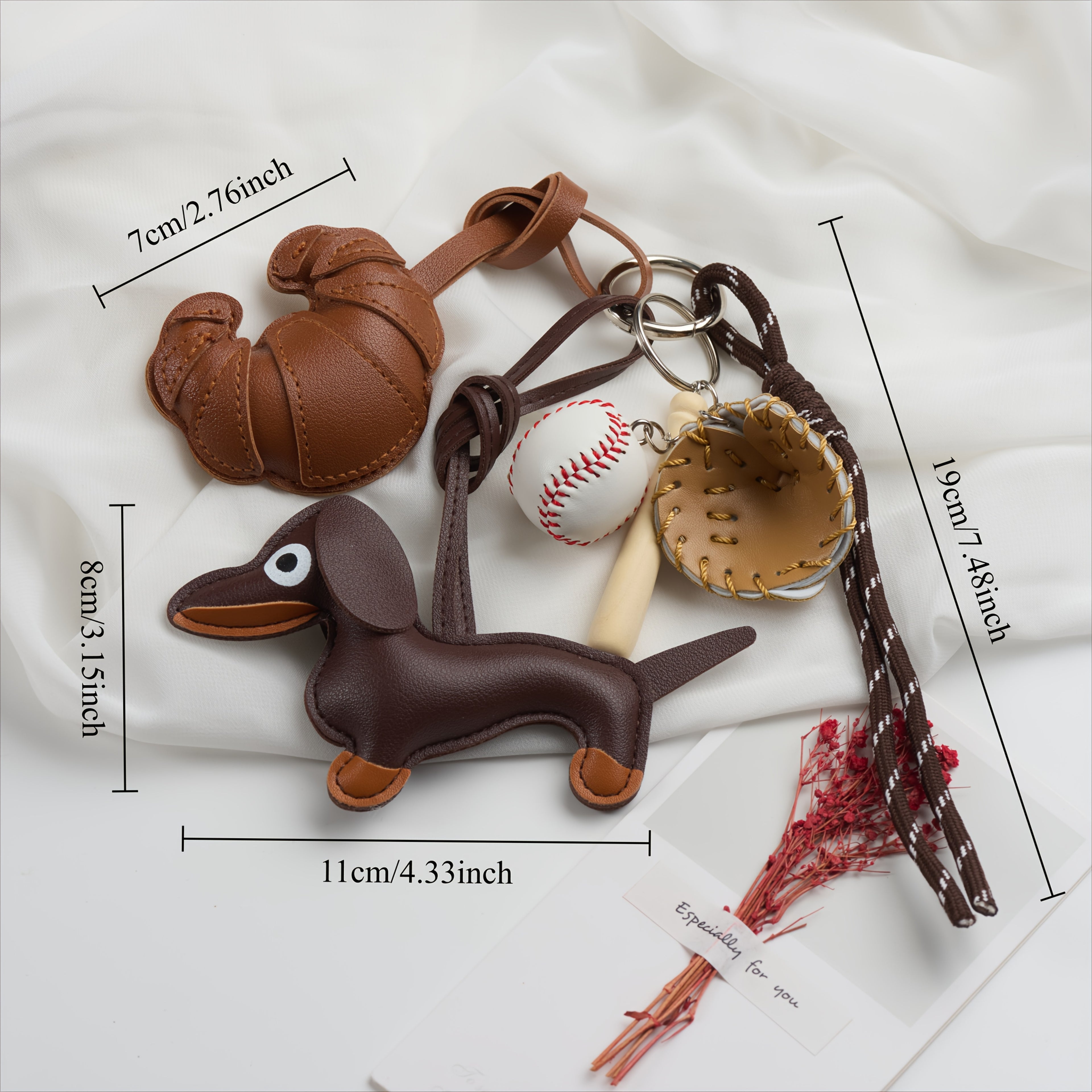 PU Frying Egg Horns Keychain