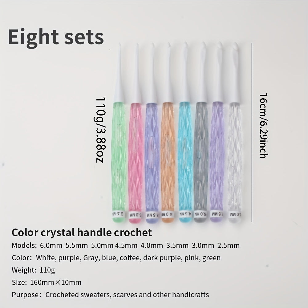 8pcs Candy-Colored Crochet Hook Set