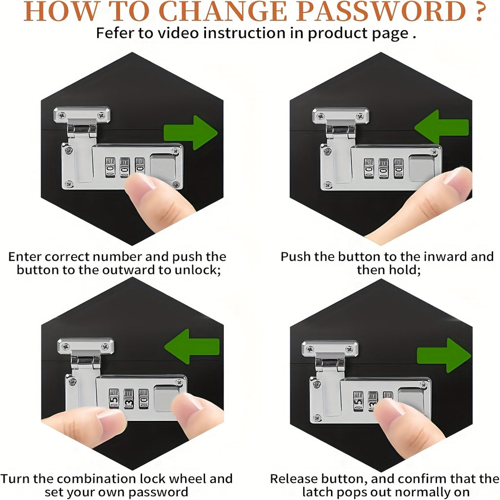 Large Bamboo Storage Box with Combination Lock