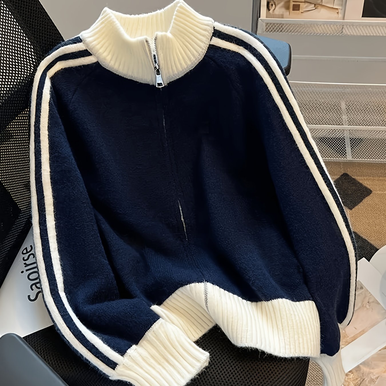 Casual Color Block Pullover Sweater