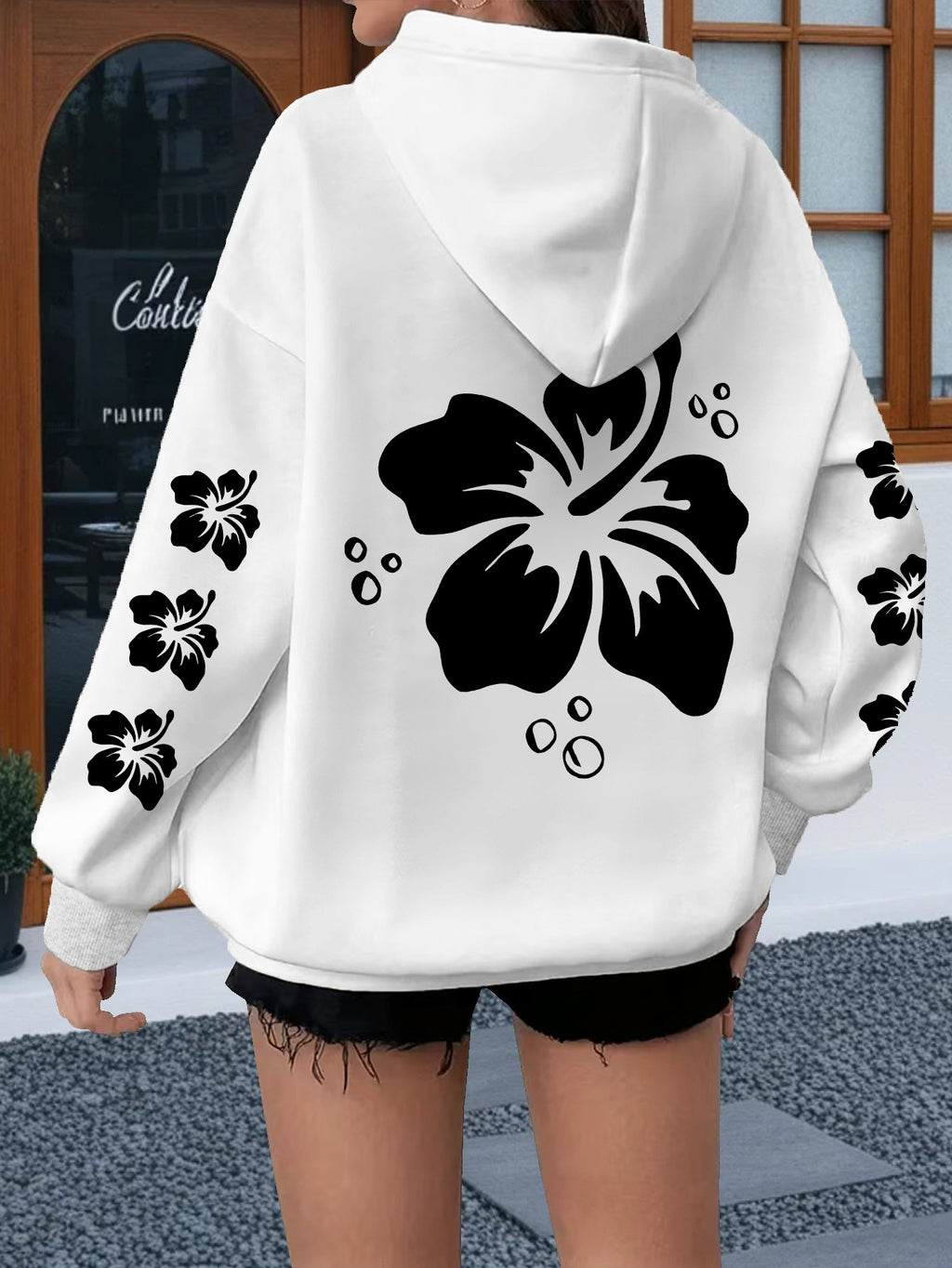 Floral Print Hoodie