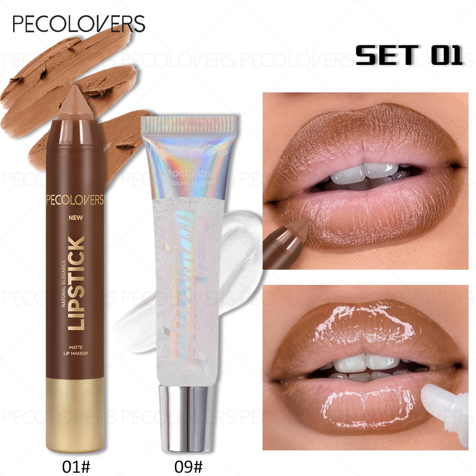 {2pcs} Moisturizing Lip Gloss & Lip Liner