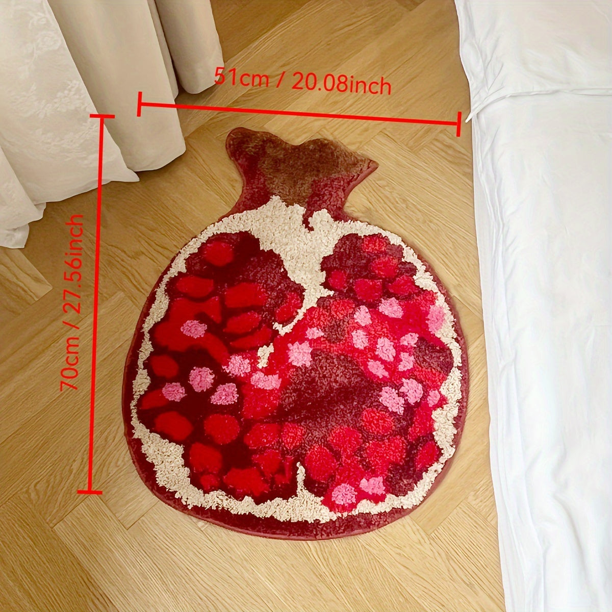 Pomegranate Fruit Shape Bath Rug