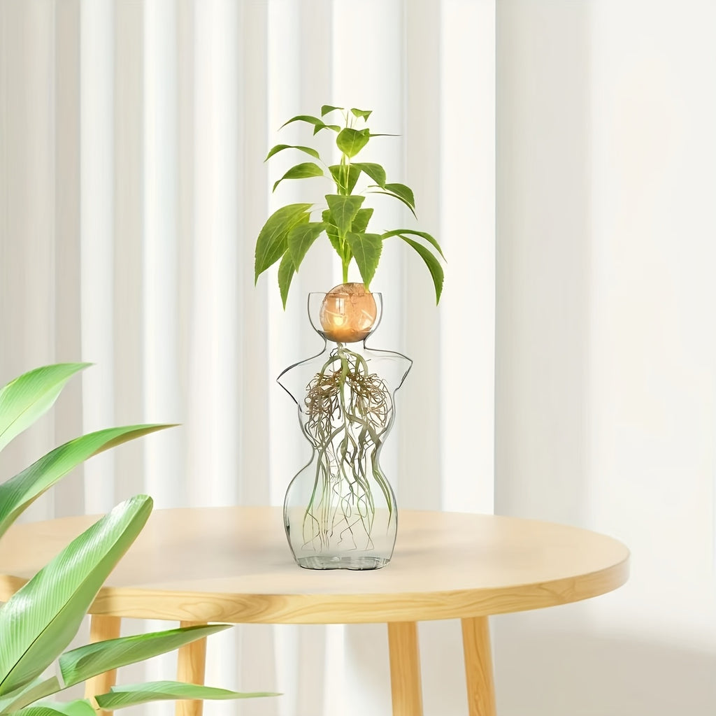 Transparent Avocado-Shaped Glass Vase