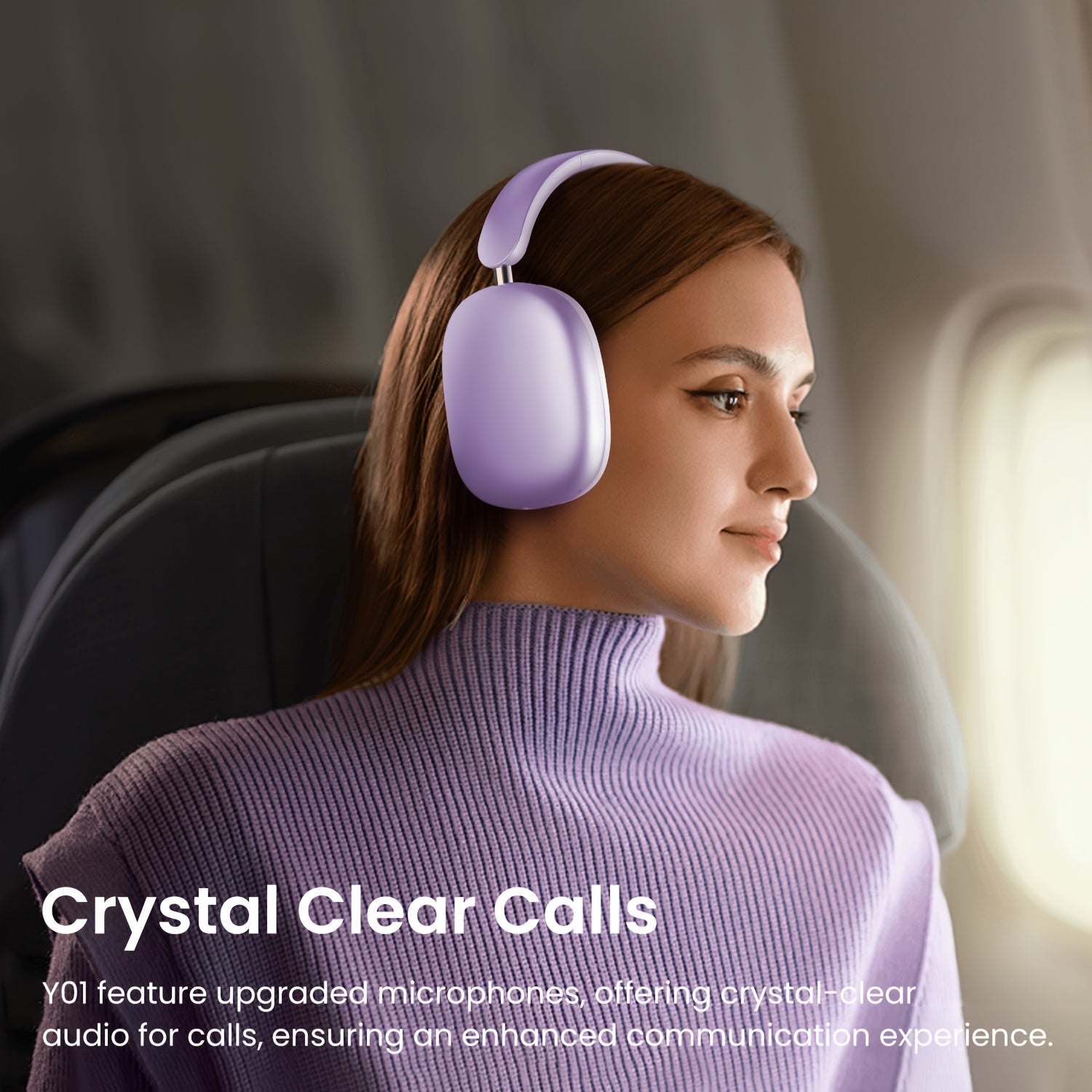 Over Ear Wireless Headphones Noise Canceling Hi-Res Audio, 48H Playtime, Foldable, Breathable Soft Earpads