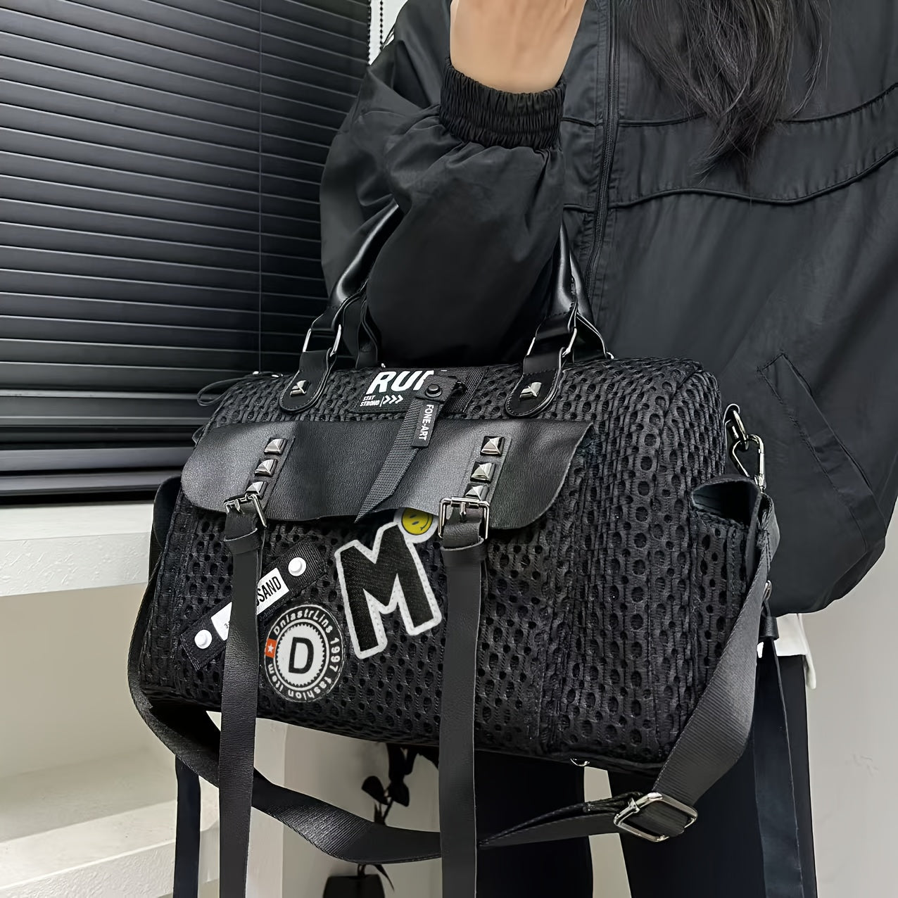 Nylon Tote Bag with Detachable Strap & Charm