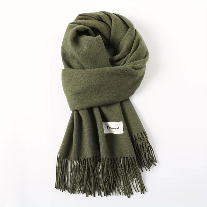 Solid Color Tassel Scarf