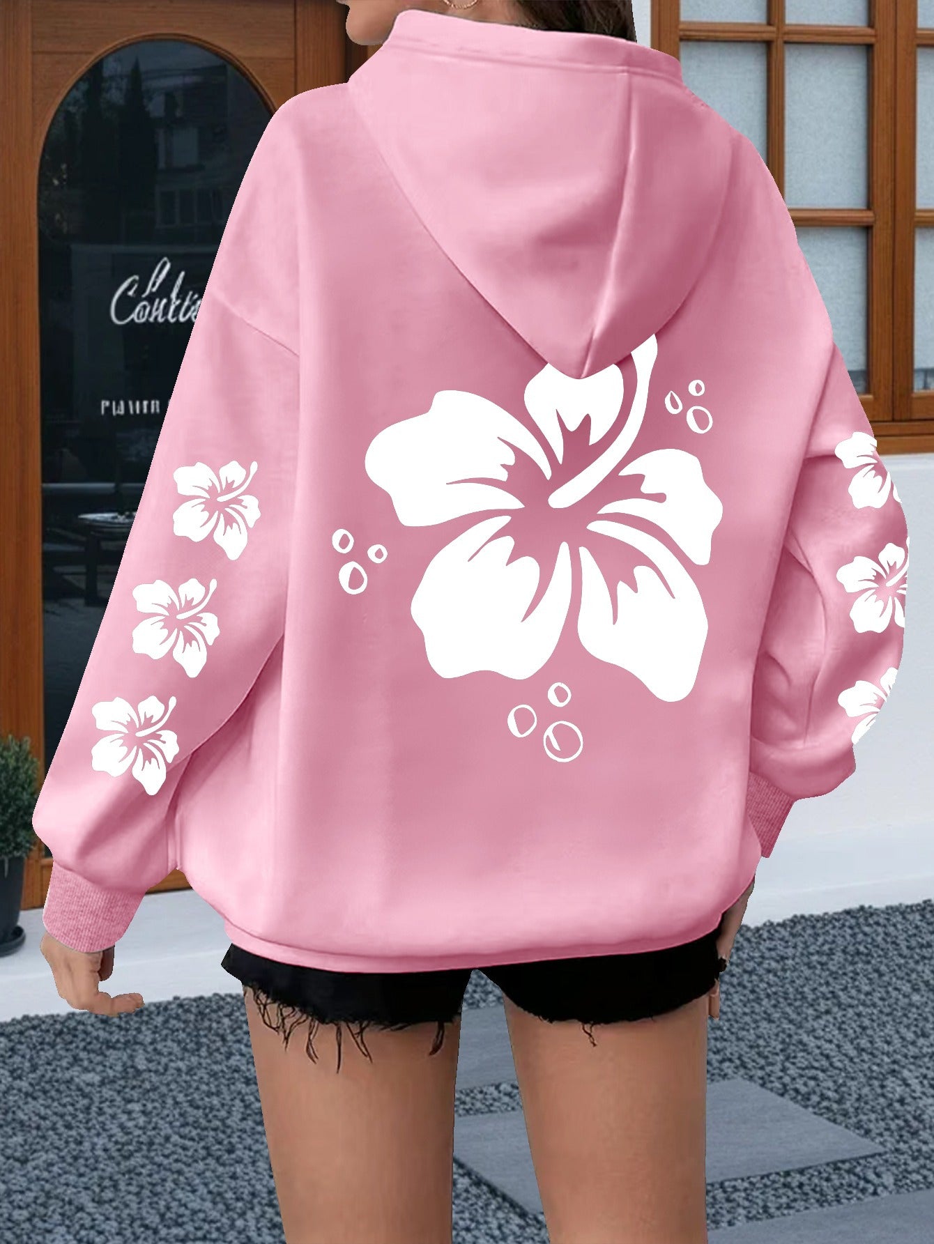 Floral Print Hoodie