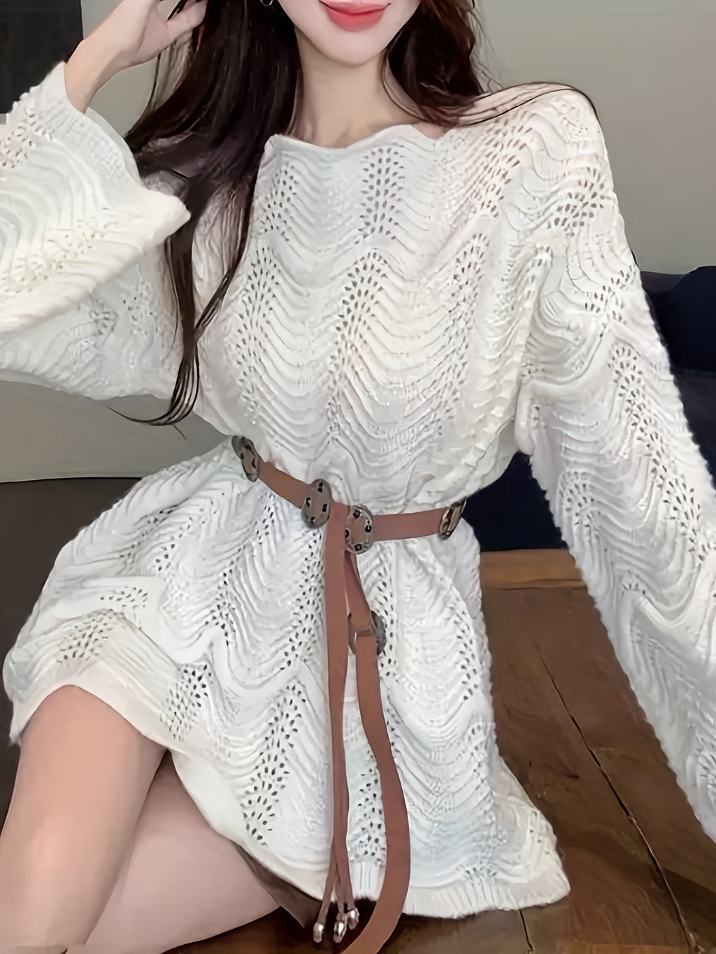Off-Shoulder/One-Shoulder Lace Kimono Jacket