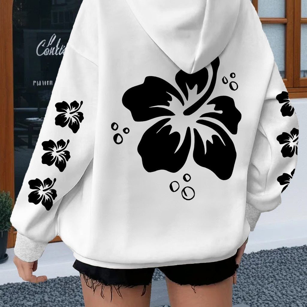 Floral Print Hoodie