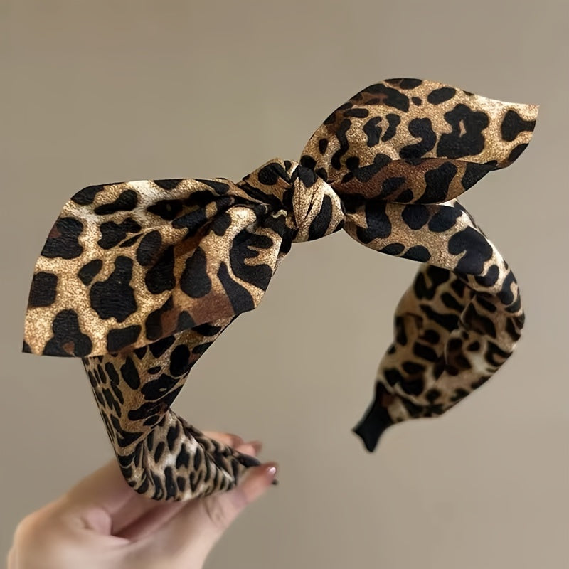 Chic Leopard Print Bunny Ear Headband