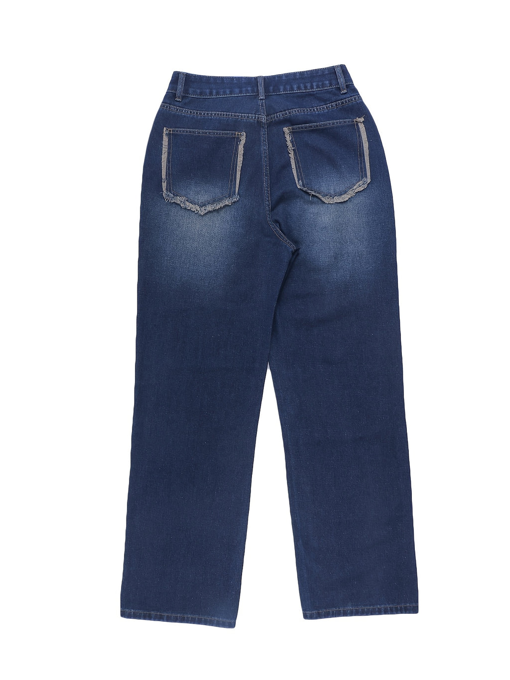 Low-Rise Straight-Leg Jeans with Fur-Like Patchwork Hem