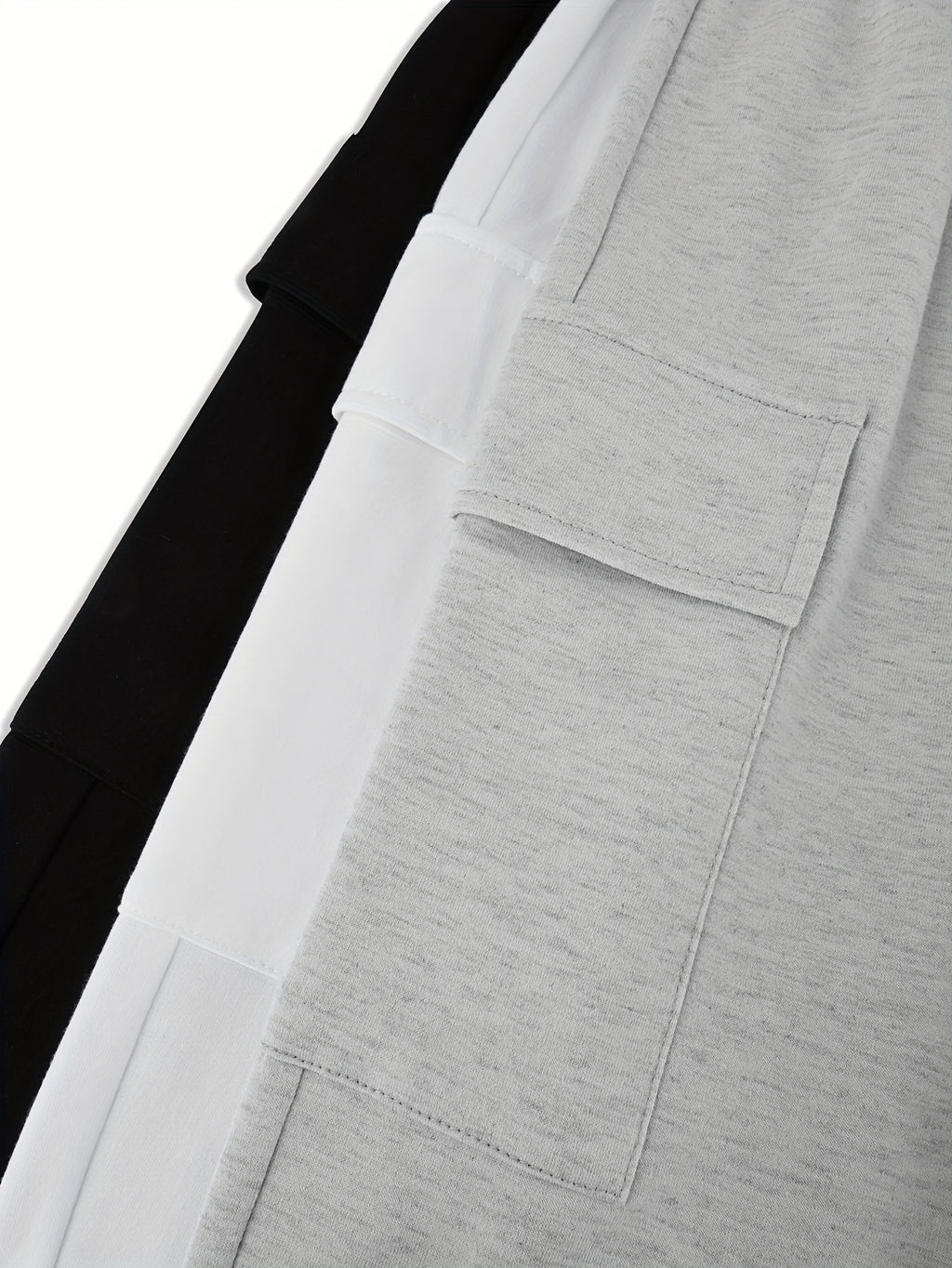 {6pcs} Sleeveless Camisole Pocket Overalls Solid Color Set