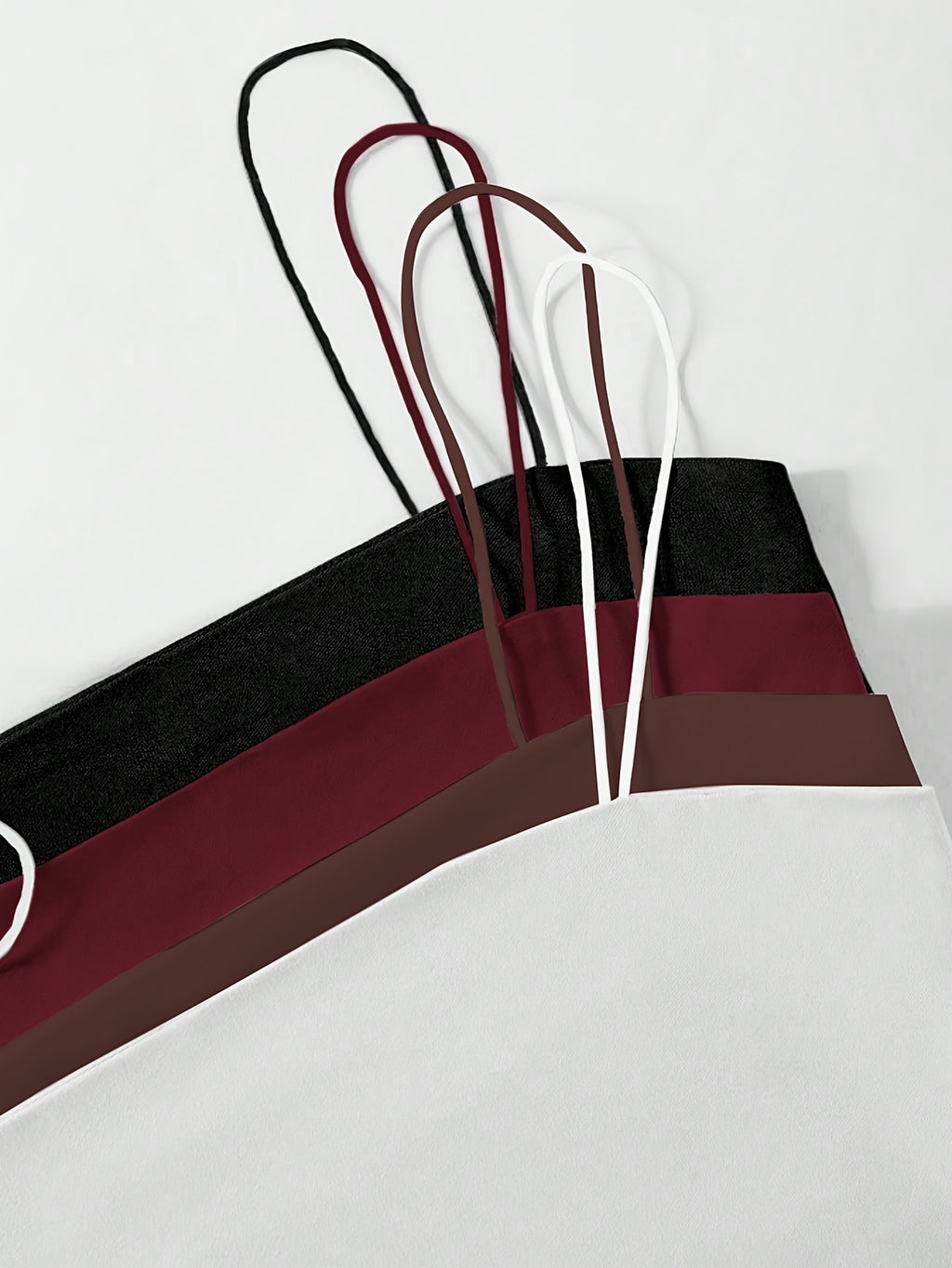 4pcs Set of Trendy, Minimalist Casual Waisted Camisoles, Camisole Tops for Women, Layering Essentials, Versatile Tops, Sleeveless Top, Elegant Style, Breathable Material, Comfortable Fit, Tank Tops, Camisole Set, Summer Wardr