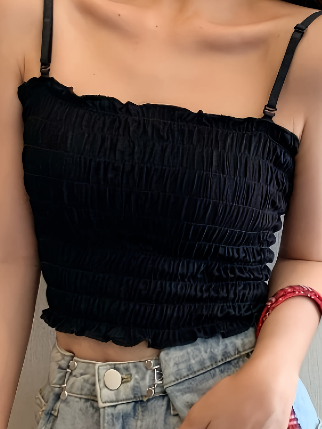 {3pcs} Women's Ruffled Lace Cami Tops