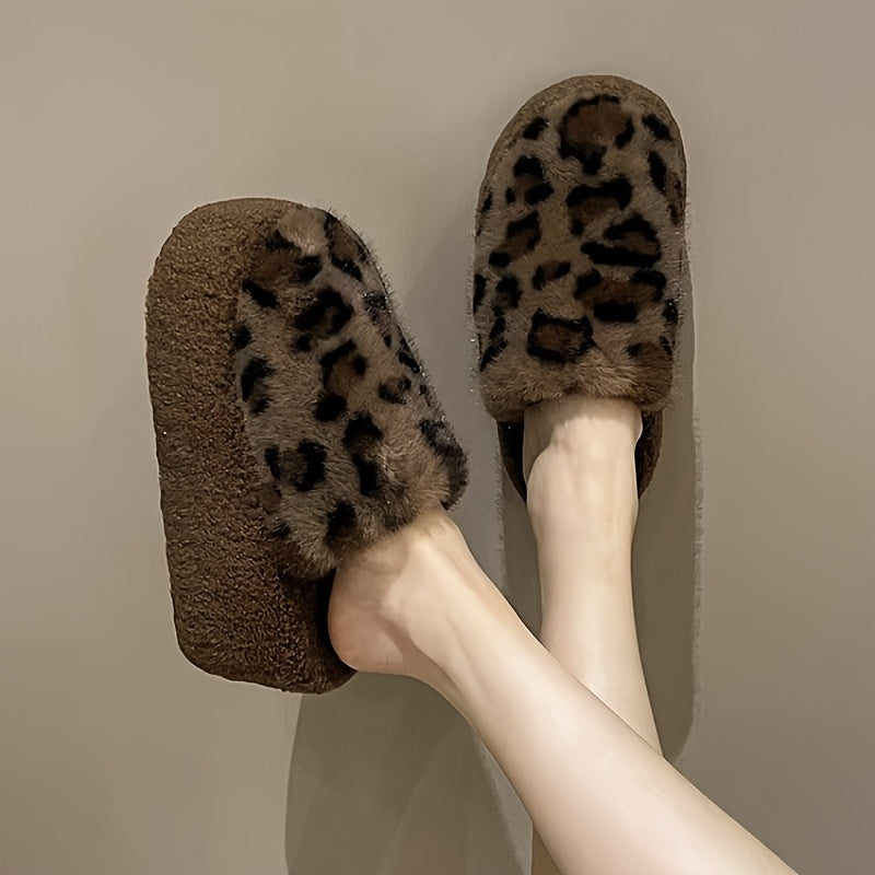 Leopard Thick Sole Slippers