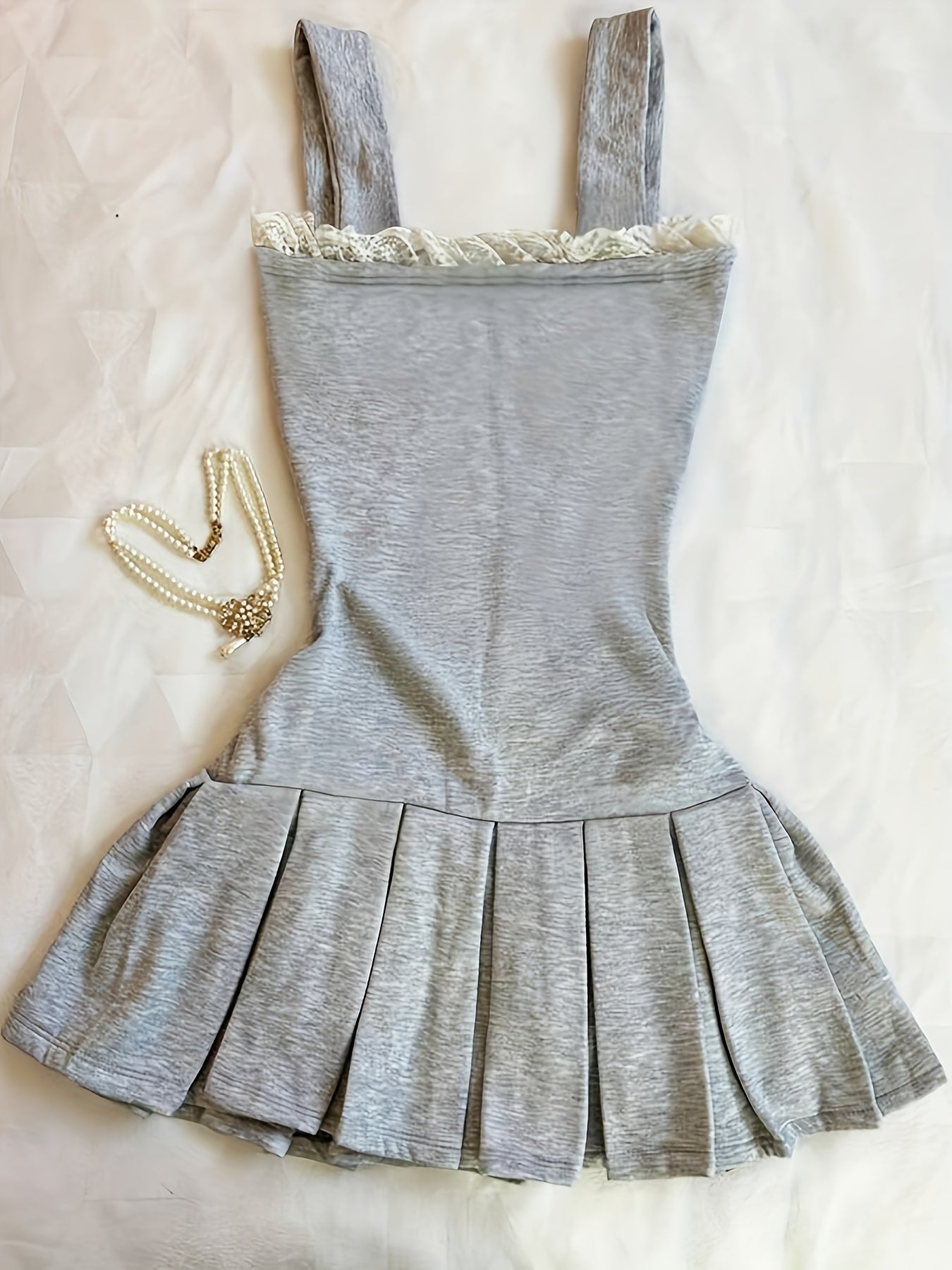 Casual Bow-Decorated Pleated Hem Dress