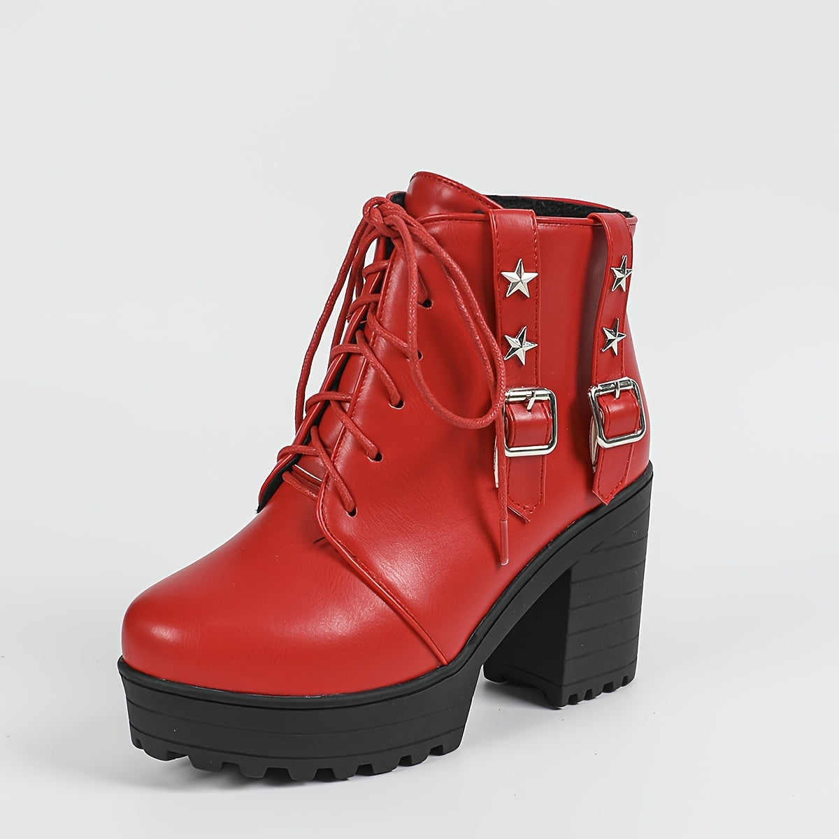 Retro Chunky Platform Ankle Boots