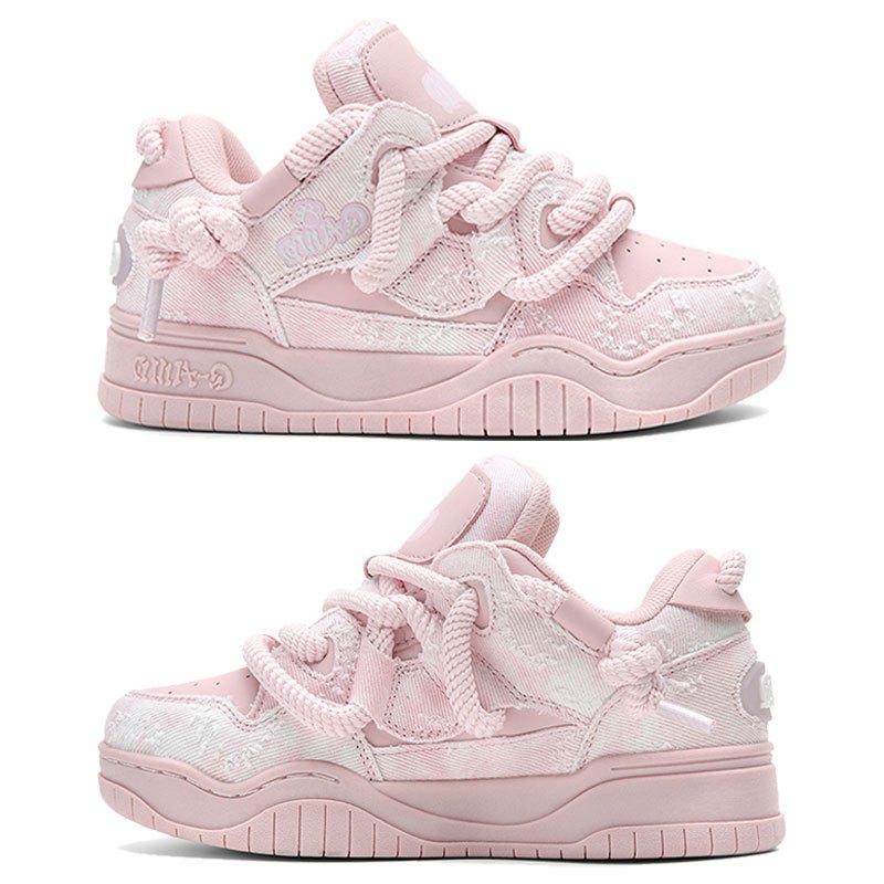 Low Top Lace-Up Cartoon Pattern Skateboarding Shoes