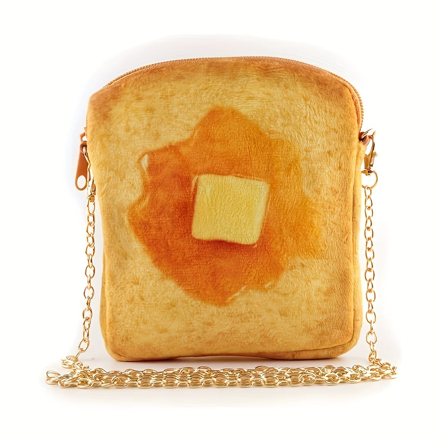 Toast-Shaped Crossbody Bag