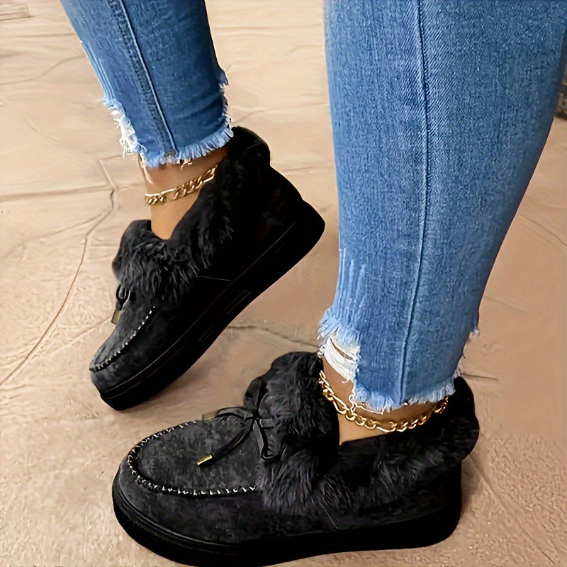 Snow Boots with Plush Faux Collar