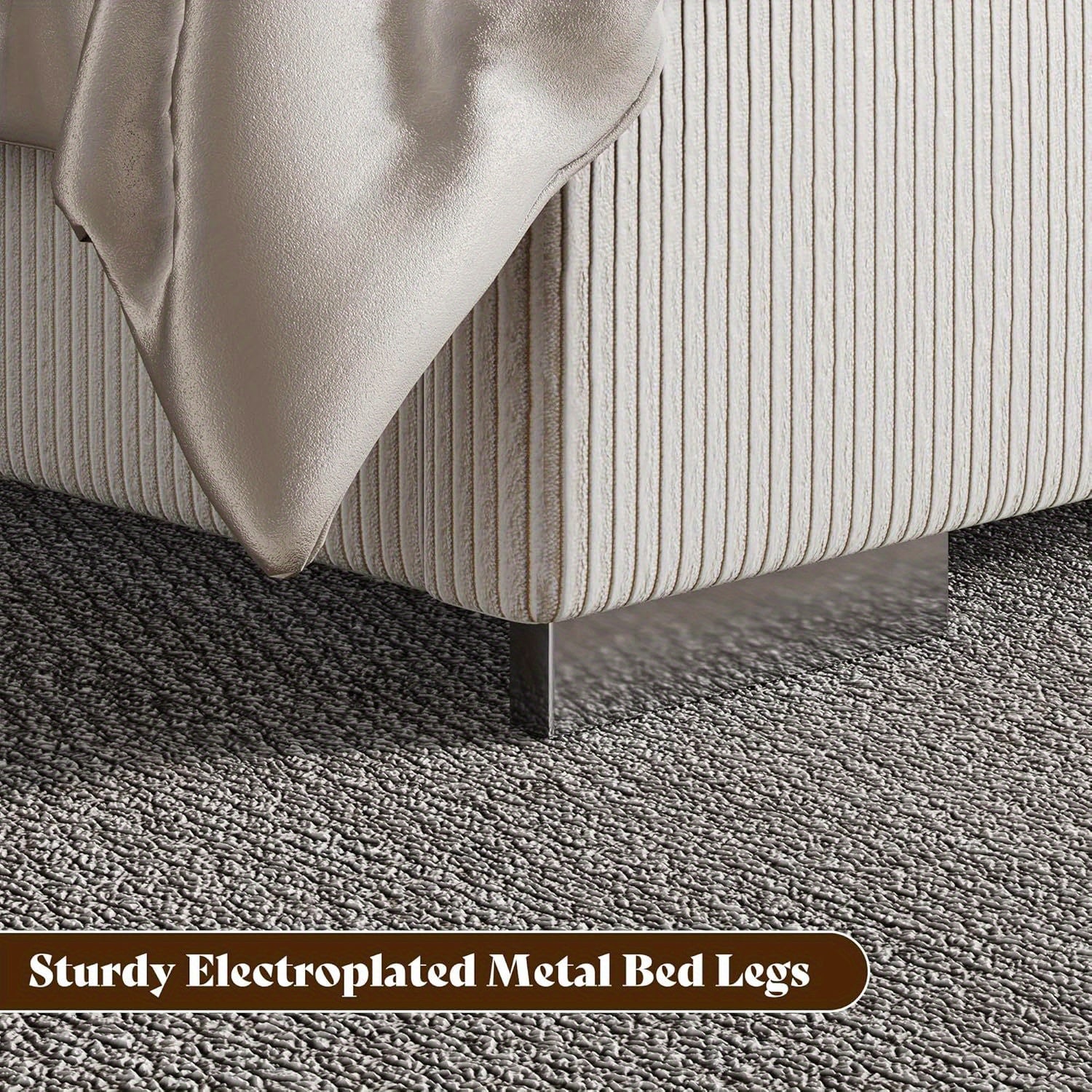 Contemporary Wingback Bed Frame with Integrated Fireplace