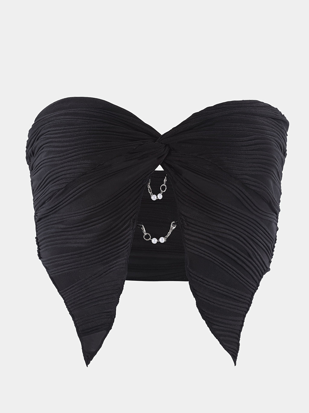 Strapless Asymmetrical Chain Top