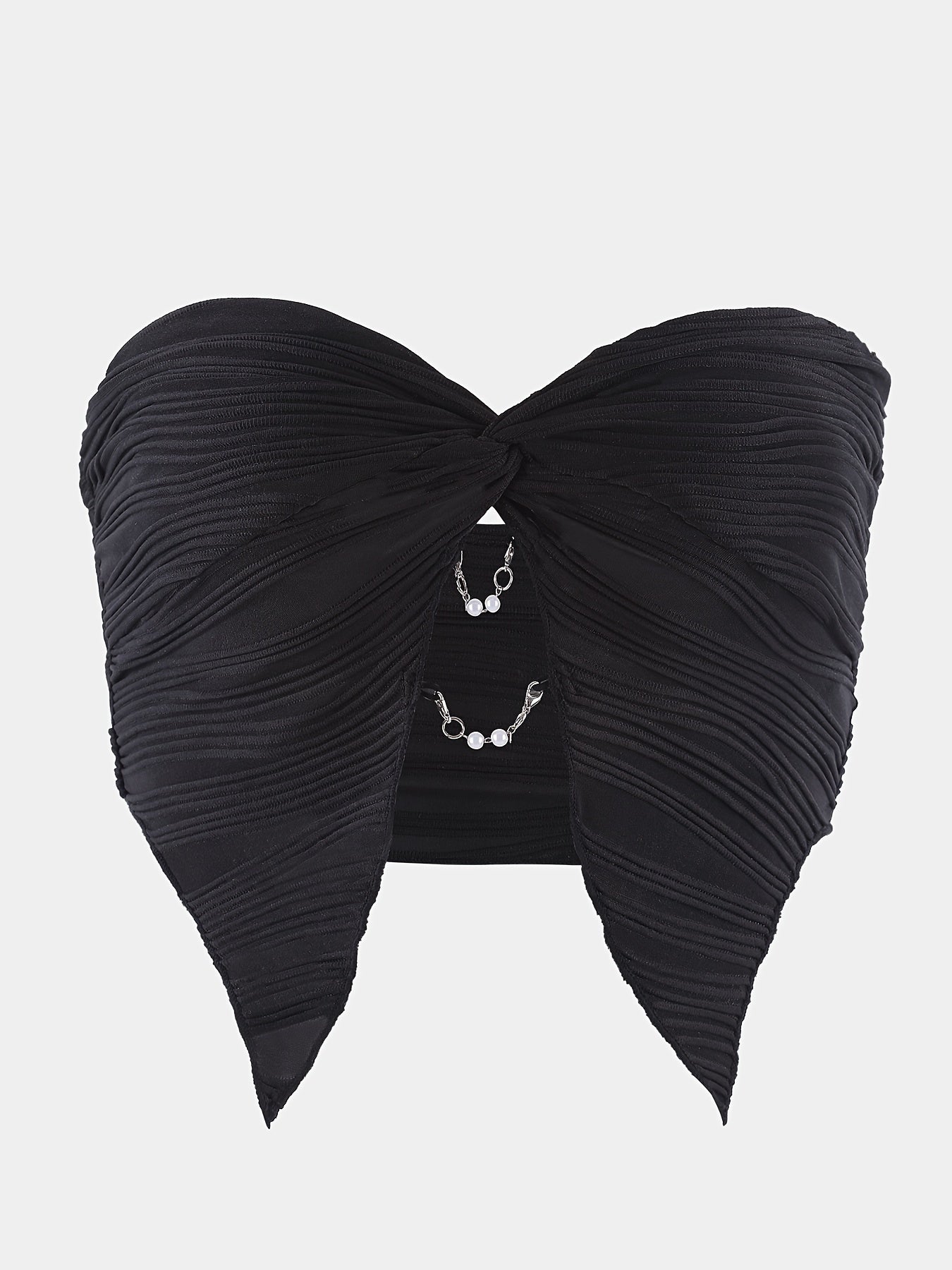 Strapless Asymmetrical Chain Top