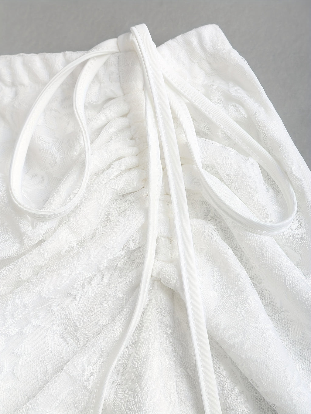 Women'S Elegant Solid Color Lace Pleated Skirt - Y2K Style, Contrast Lace Detail, Summer Fashion, Pleated Skirt | Lace Skirt | Ruffled Hem Skirt, Lace Skirt