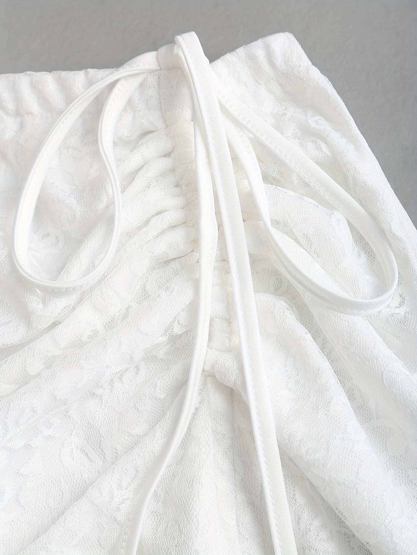 Women'S Elegant Solid Color Lace Pleated Skirt - Y2K Style, Contrast Lace Detail, Summer Fashion, Pleated Skirt | Lace Skirt | Ruffled Hem Skirt, Lace Skirt