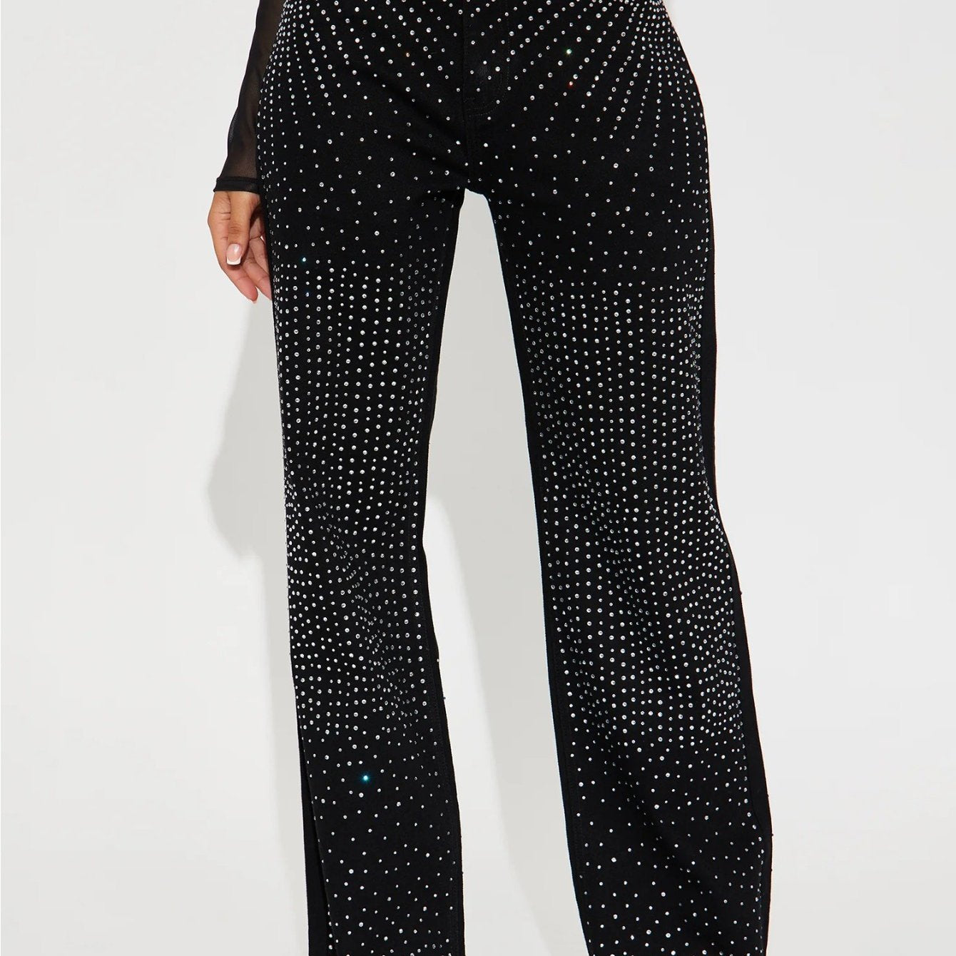 Rhinestone Denim Pants