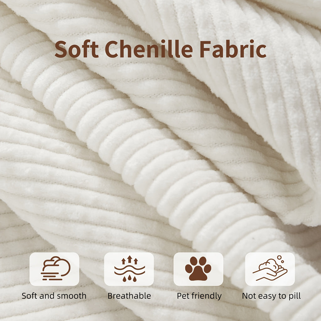 110.24-inch Modular Combination Sofa, U-shaped Living Room Sofa, Striped Fabric Four-seater Soft Cushion Sofa for Living Room And Bedroom (corduroy), No Need to Disassemble (black, Gray)