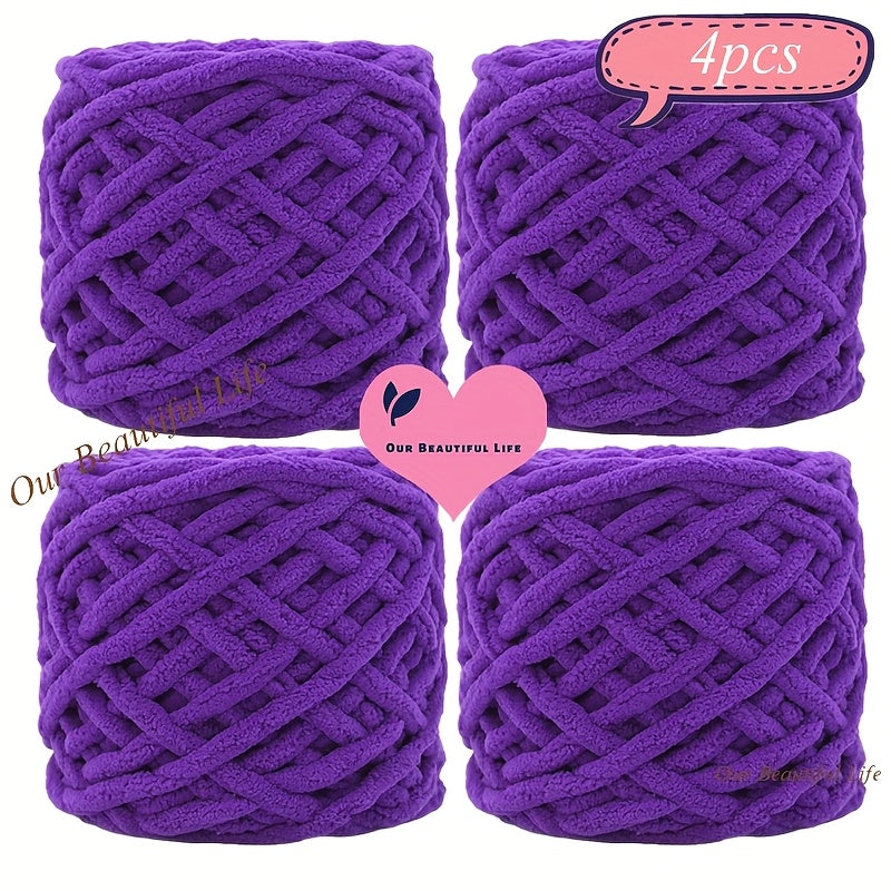 {4pcs} Ultra-Bulky Polyester Yarn