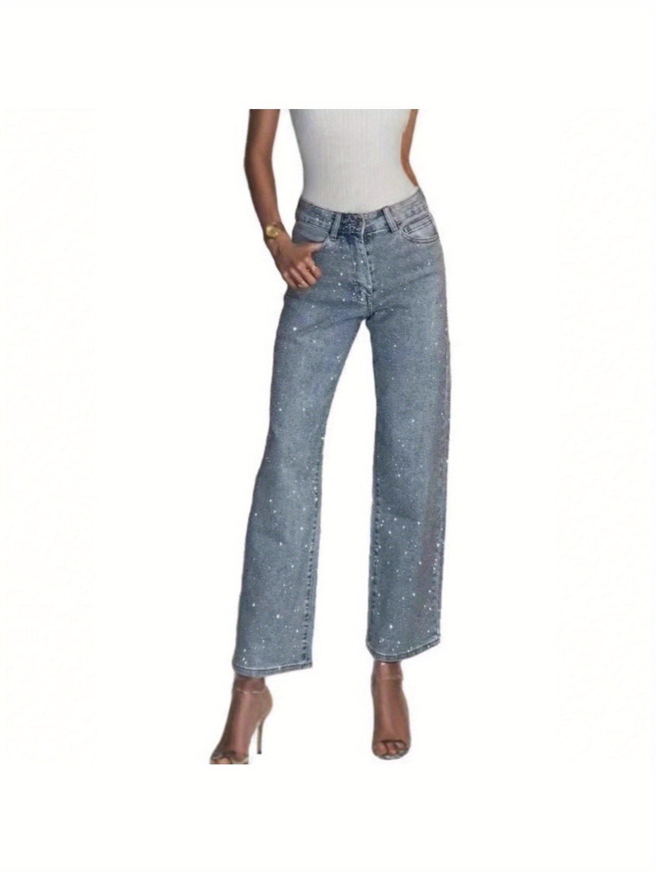 High Waist Straight Leg Jeans