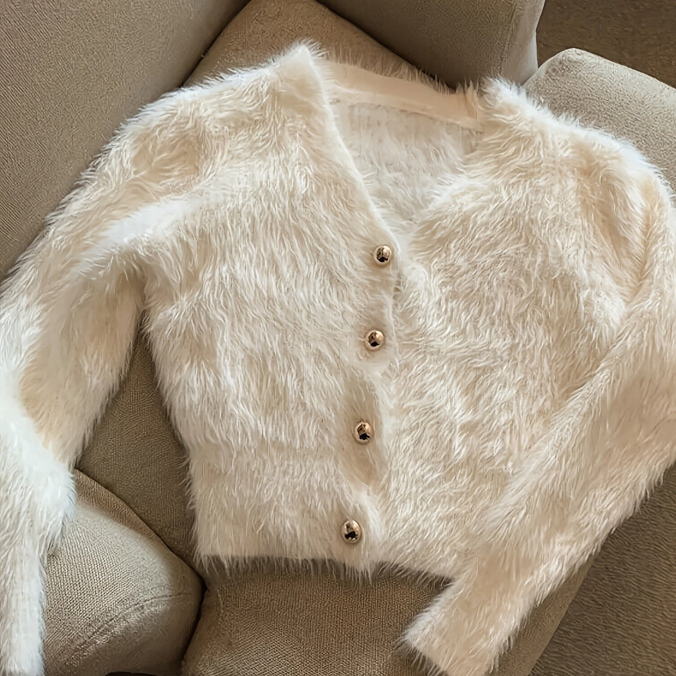 V-Neck Short Cardigan