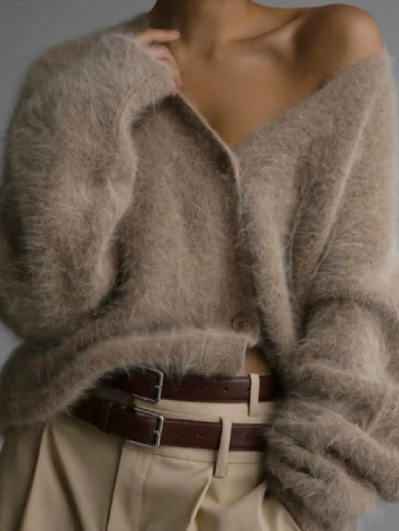 Faux Mink Cardigan