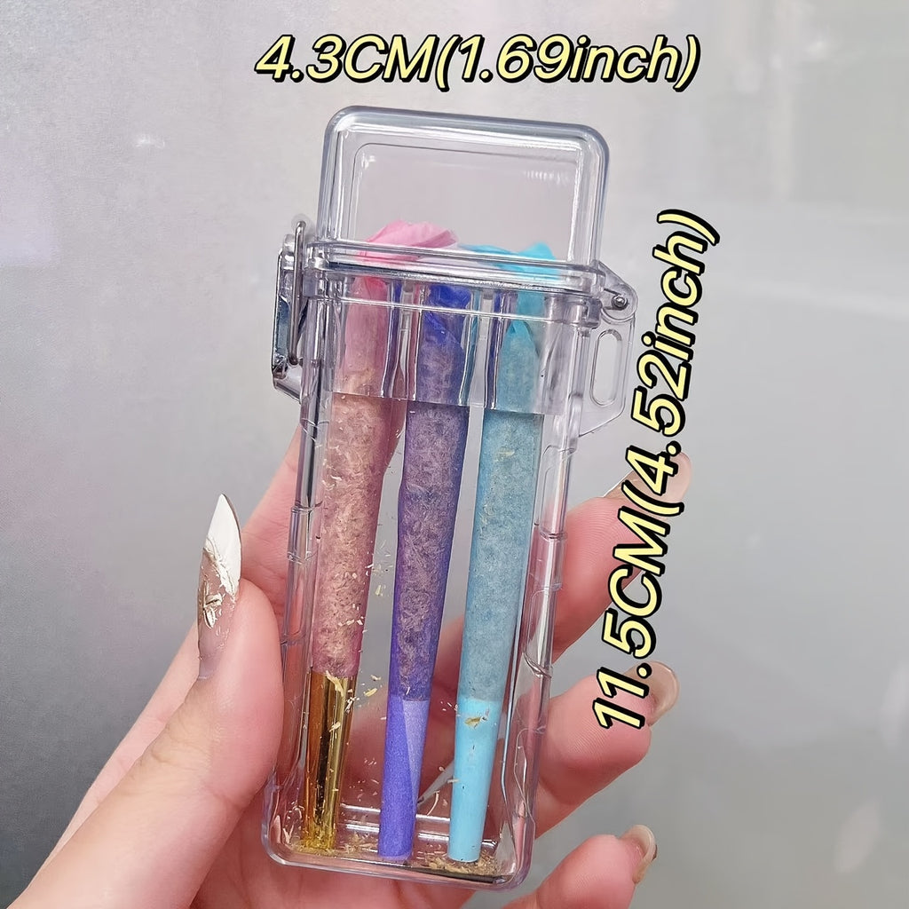 Transparent Acrylic Cigarette Case with Integrated Flip-Top Lid