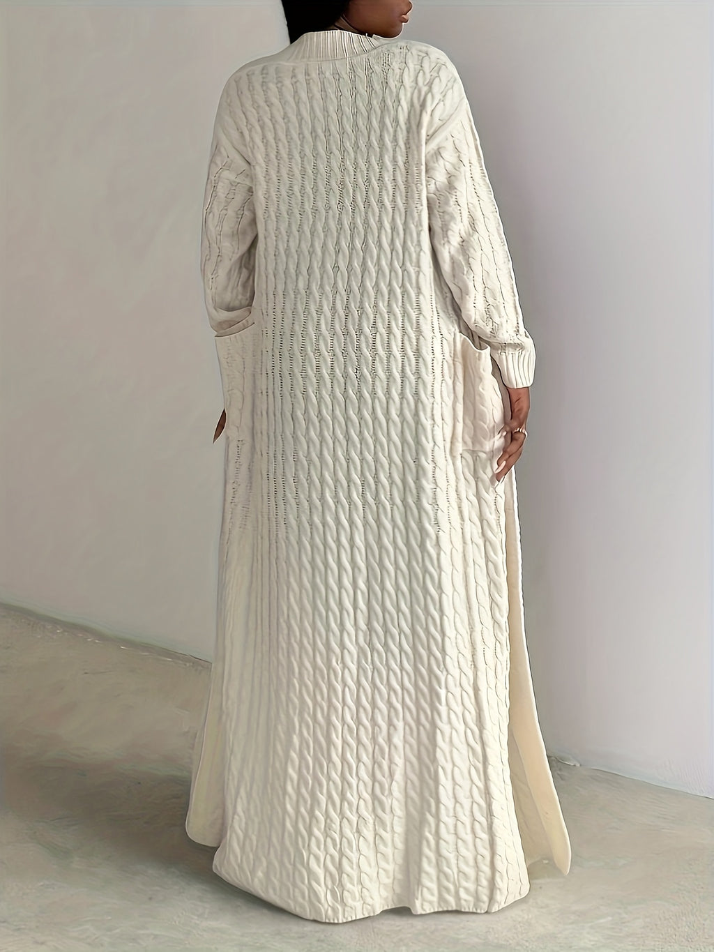 Long Solid Color Cardigan