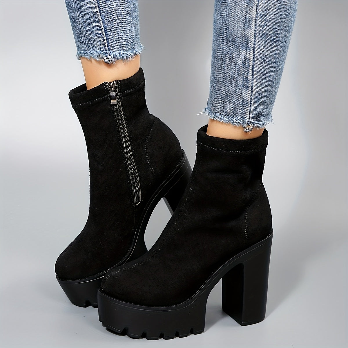 Chunky-Heeled Ankle Boots