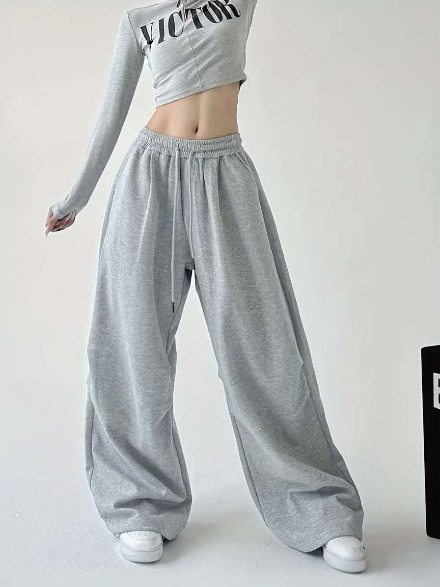 High-Waisted Wide-Leg Joggers