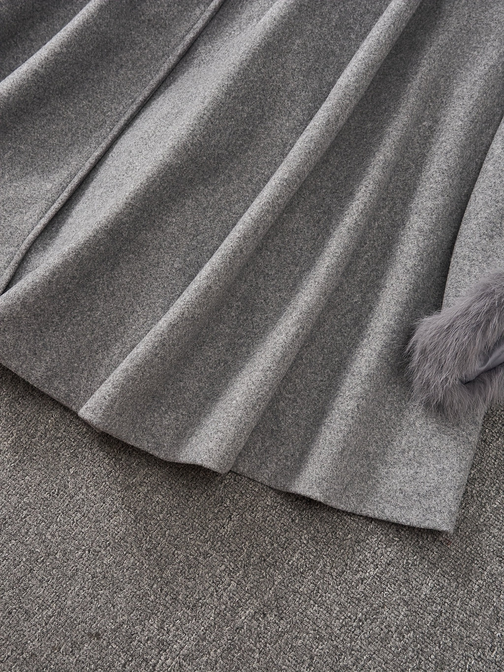 Winter Coat & Dress Set with Faux Fur Collar & Waist-Cinching Belt