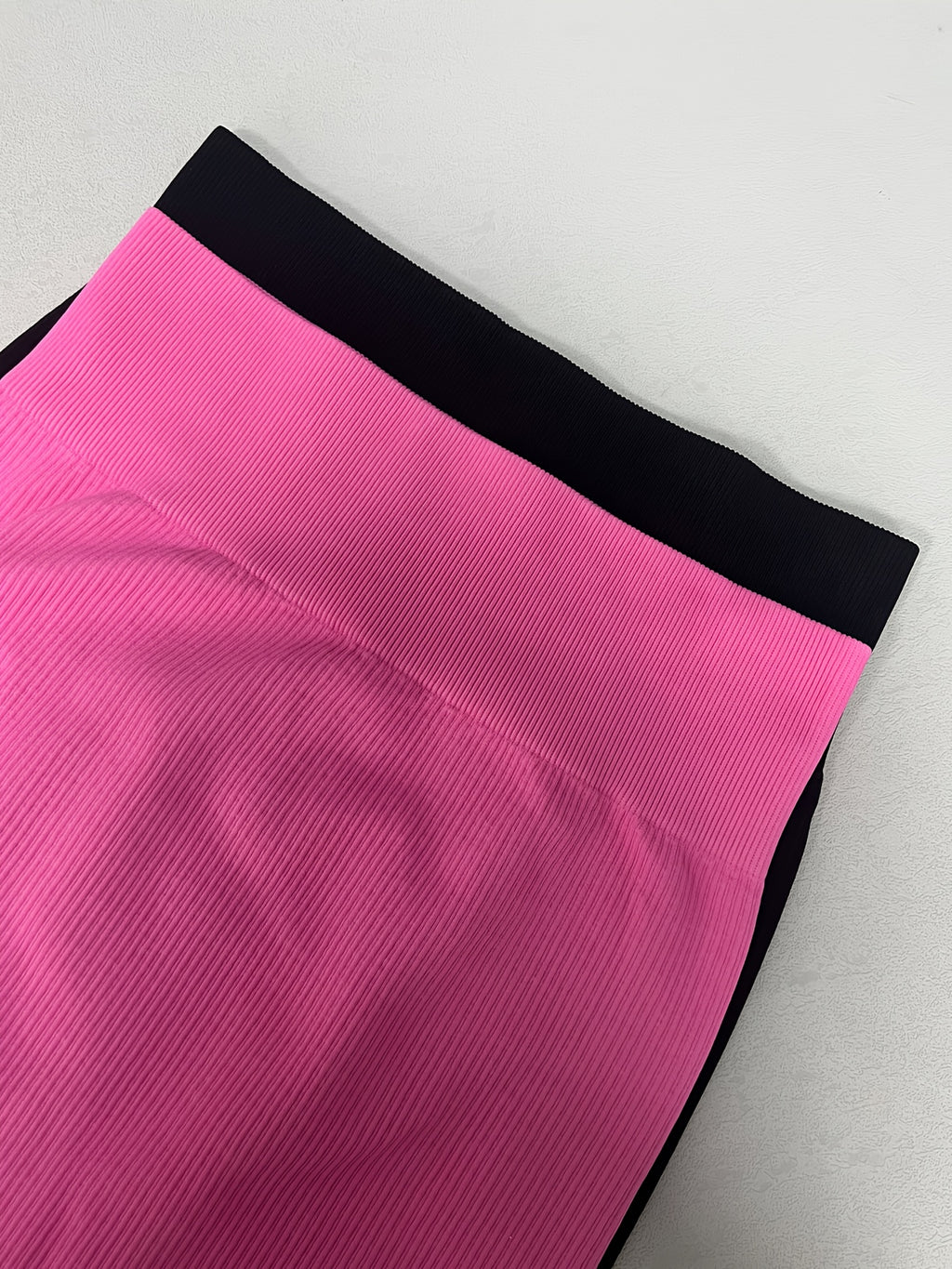 {2pcs} High-Waisted Ribbed Bodycon Mini Skirt