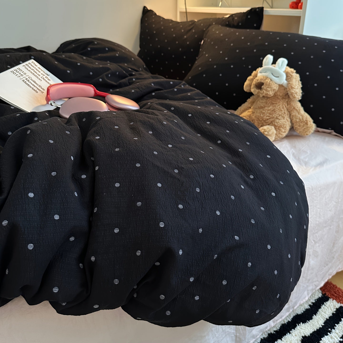 {4pcs} Polka Dot Soft Bedding Set