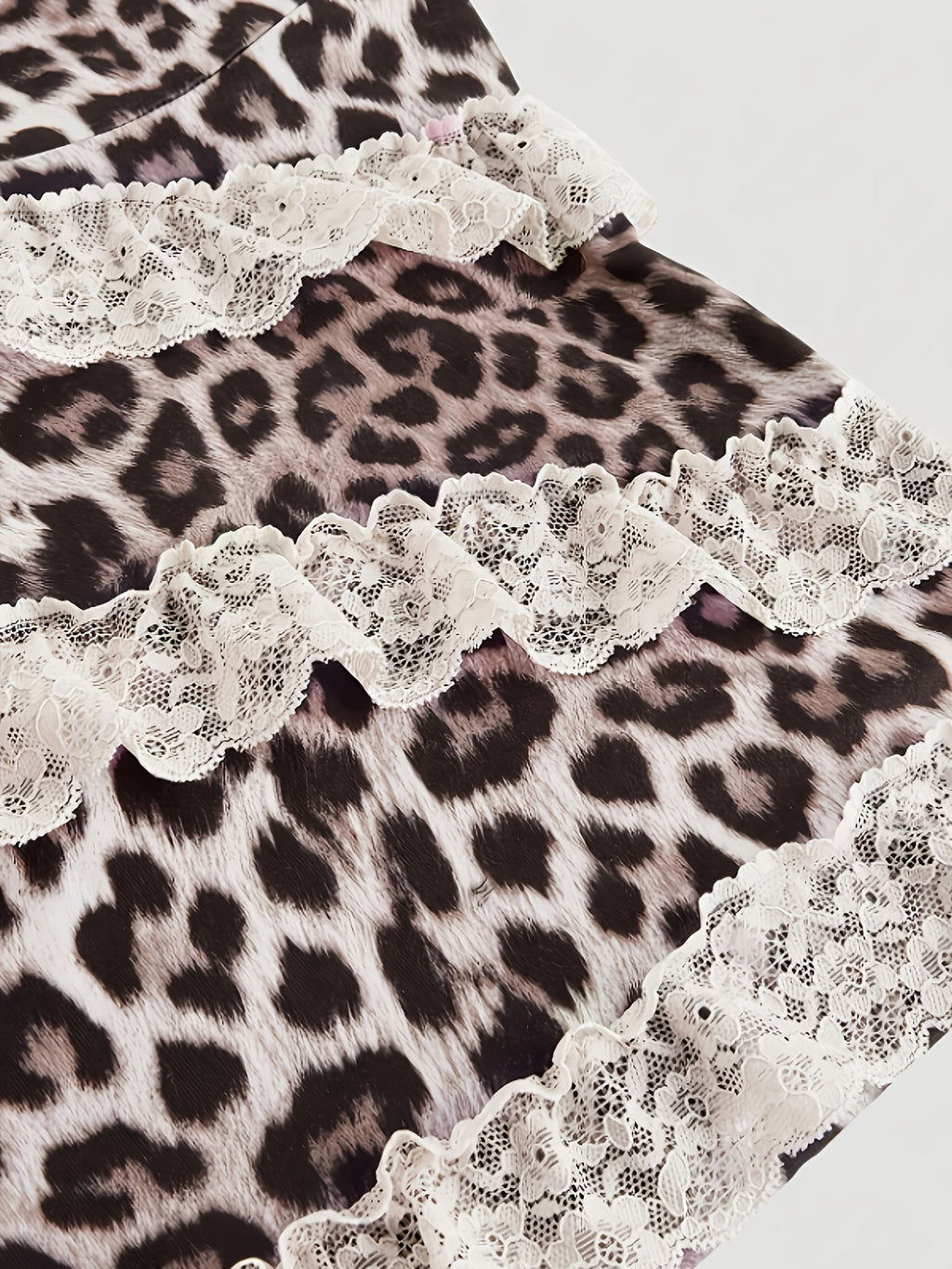 Leopard Print & Lace Trim Camisole