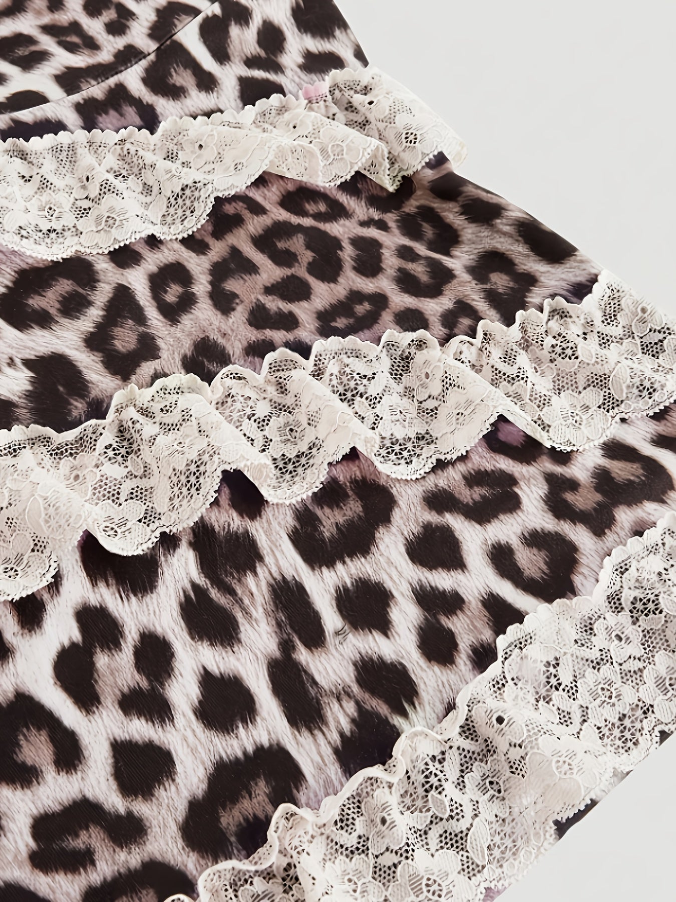 Leopard Print & Lace Trim Camisole