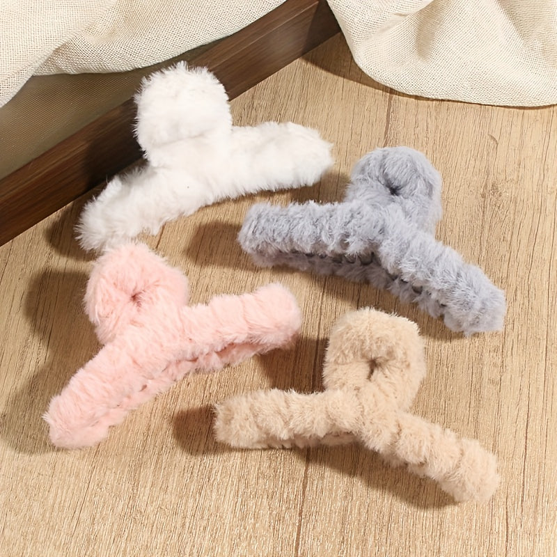 {8pcs} Elegant Plush Hair Clips