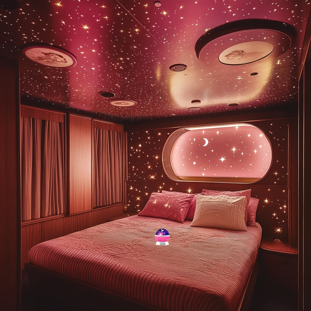 USB-Powered Star and Moon Projector Light