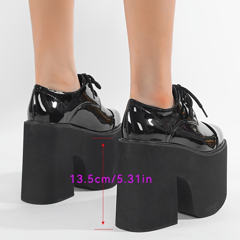 High-Heeled Platform Shoes with Thick Heels And Round Toes
