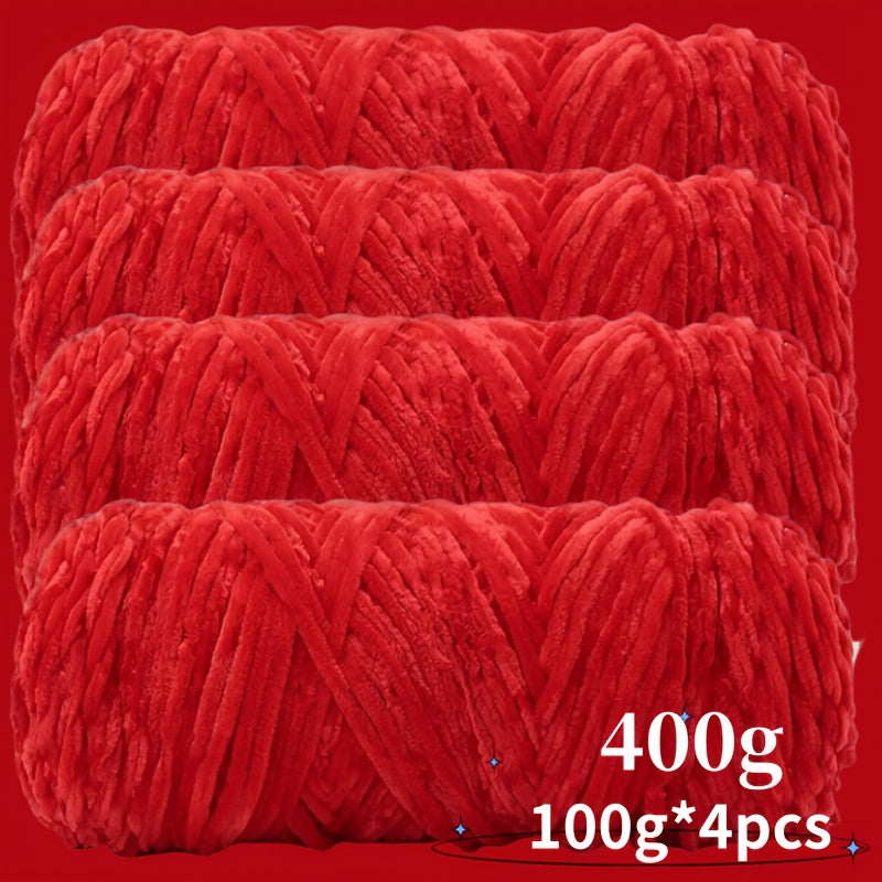 {4pcs} 400g/14.1oz Ultra Soft Fleece Yarn